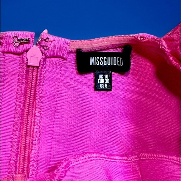Sissy princess Misguided Barbiecore pink Bandage dress size 6 stretch - Picture 4 of 4